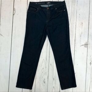 LOFT Modern Straight Dark Indigo Jeans SZ 12